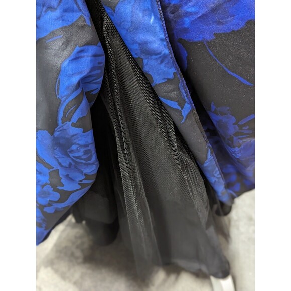 Aidan Mattox Black and Blue Maxi Dress - Picture 5 of 12